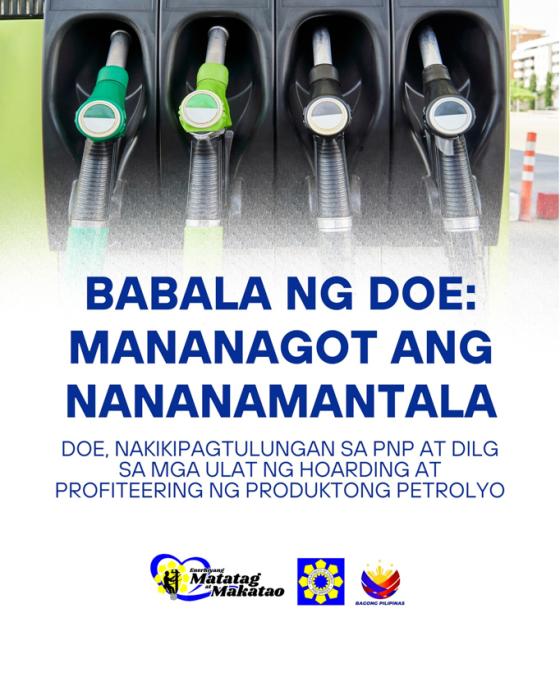 DOE: hoarding, profiteering amid fuel price volatility against the law DOE: hoarding, profiteering amid fuel price volatility against the law image