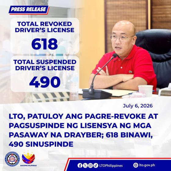 LTO reports 1,000+ milestone of suspended & revoked licenses LTO reports 1,000+ milestone of suspended & revoked licenses image