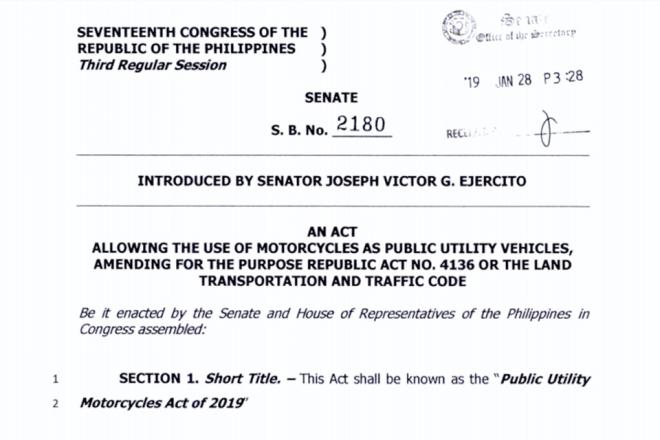 Motorcycles for Hire Bill approved by House image