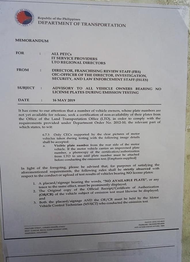 Heads up: new LTO memo on motorcycle renewal of registration image