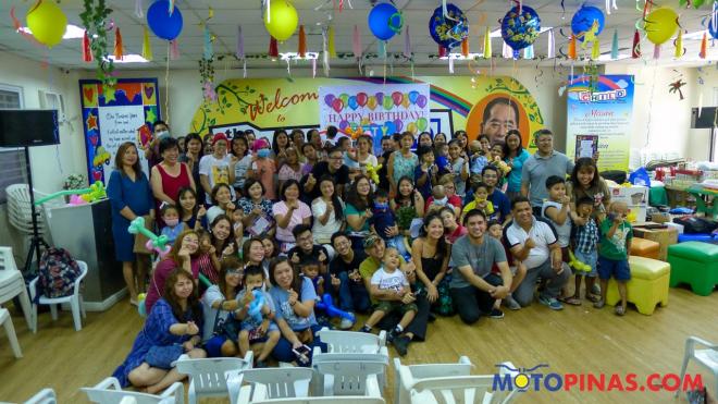 This rider celebrates his birthday among children with cancer image