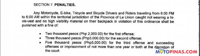 La Union requires you to wear high-visibility vest or face jail time image