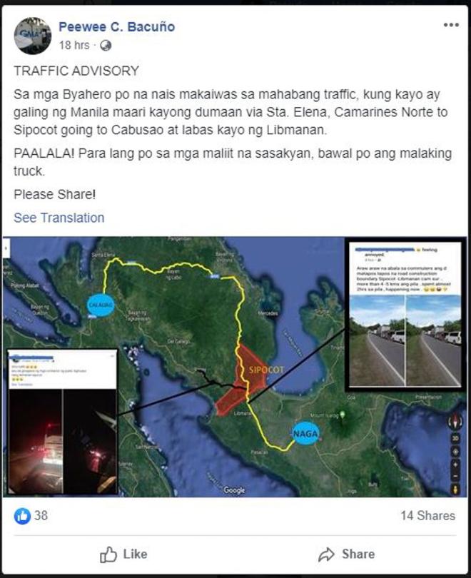 Expect heavy traffic when going to Bicol image