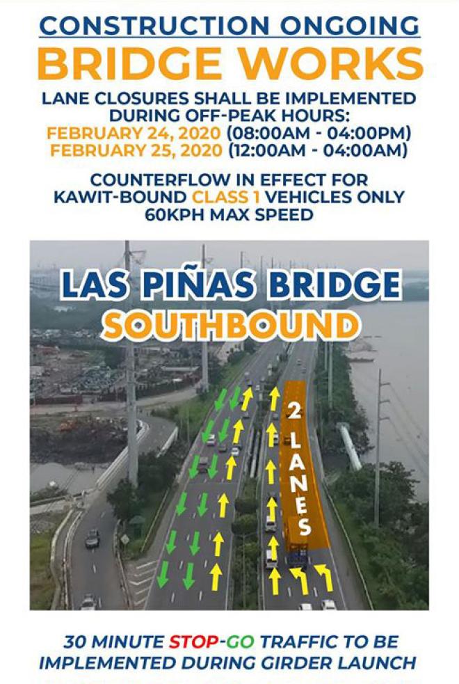 CAVITEX to close two southbound lanes on Feb 24-25 image