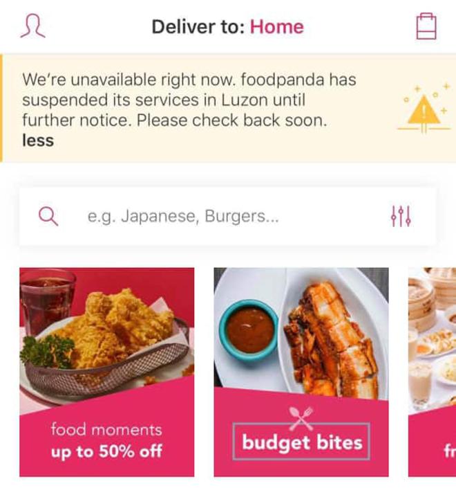 GrabFood and FoodPanda suspend services image