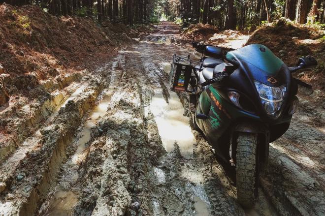 This rider has turned his Suzuki Hayabusa into an adventure bike image