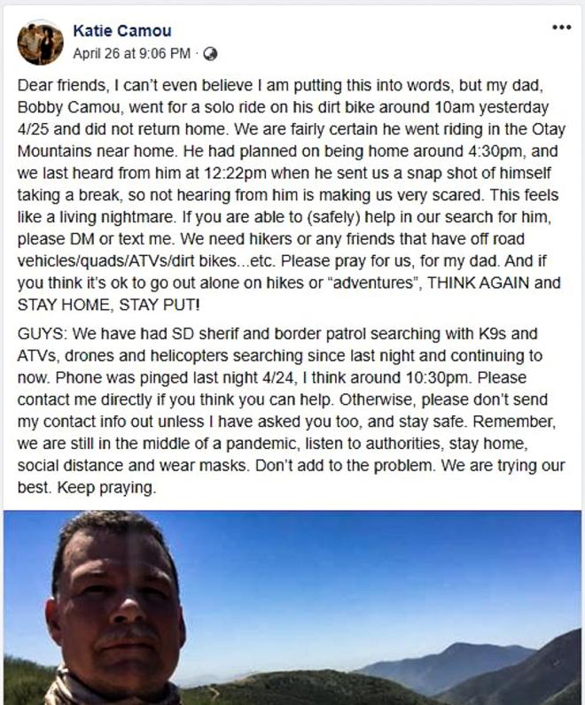 Man rode solo, body found image