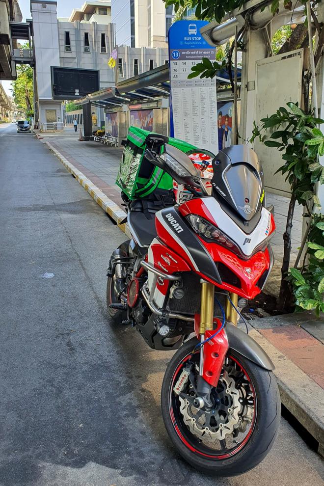 Thai cabin crew now GrabFood rider with Ducati Multistrada image
