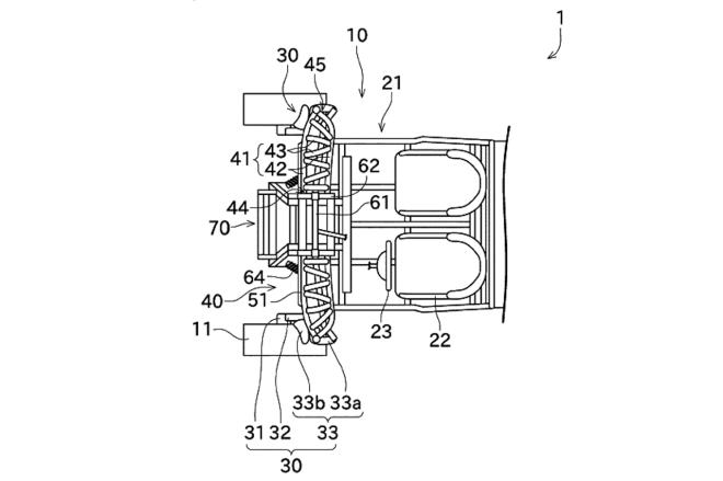 Kawasaki working on a half car, half motorcycle vehicle image