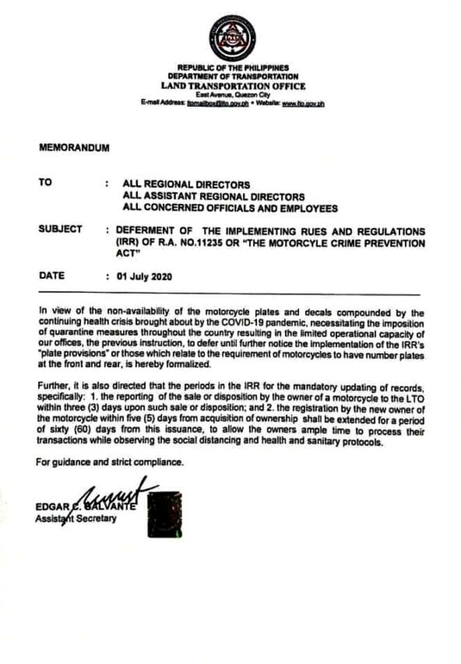 LTO suspends ‘doble plaka’, gives 60-days for transfer of ownership image