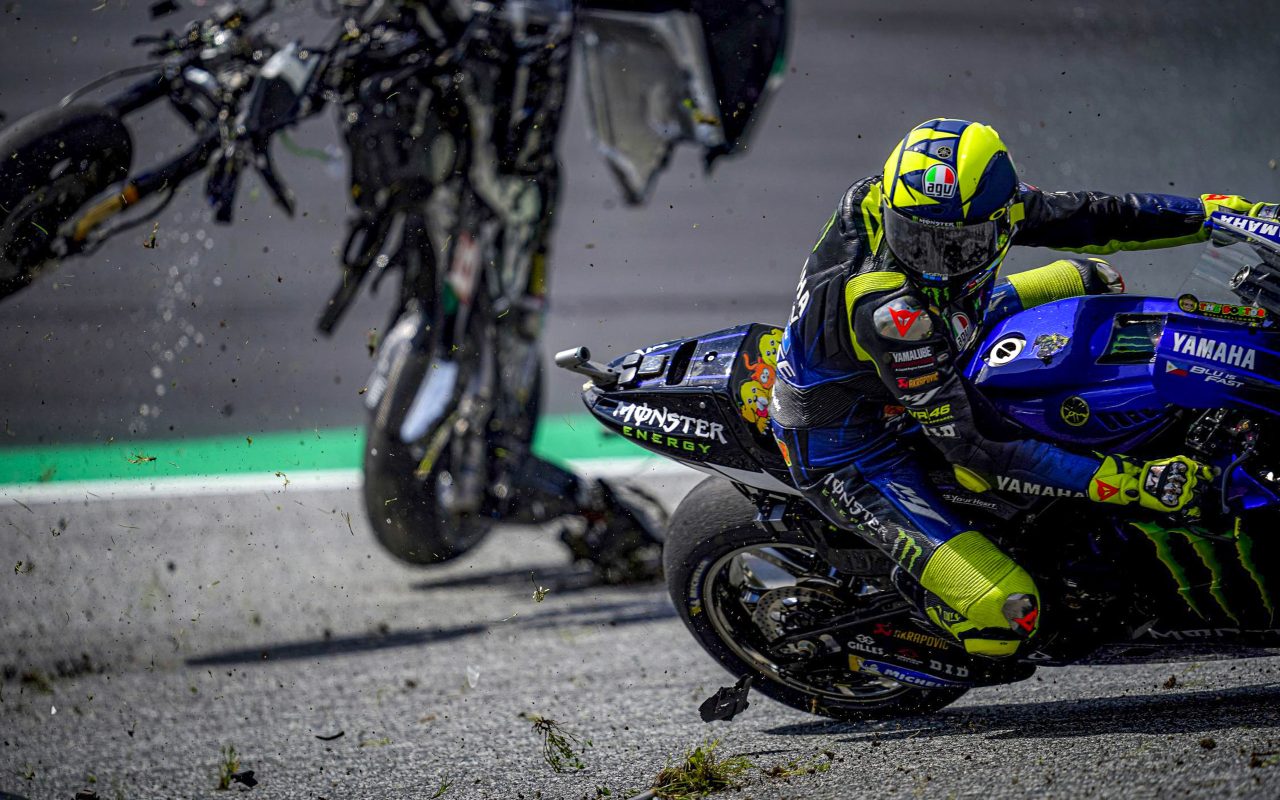 Terrifying crash at Austrian GP almost takes Rossi and Viñales out