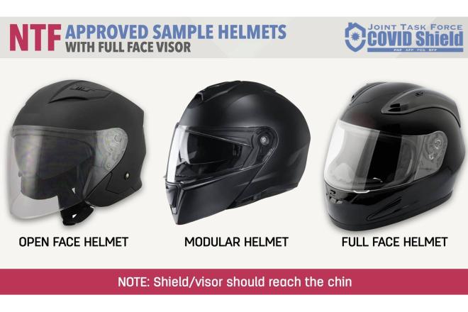 Helmets must cover whole face – JTF COVID Shield image