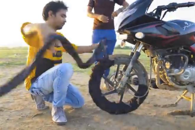 Watch: Indian vlogger tries to imitate Ghost Rider image