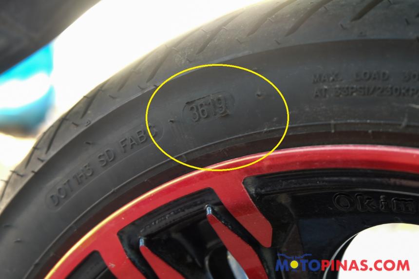 Motorcycle tires should be 5 years old or less – LTO image