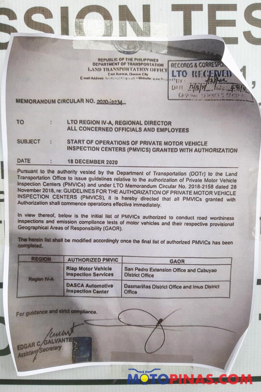 These LTO offices in Laguna now require MVIS certification image