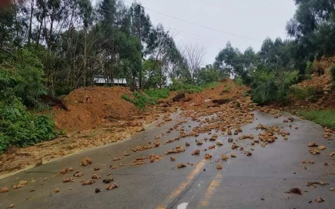 Landslides reported along Marilaque on January 2021