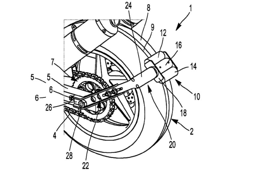 Michelin files patent for a motorcycle reversing device image