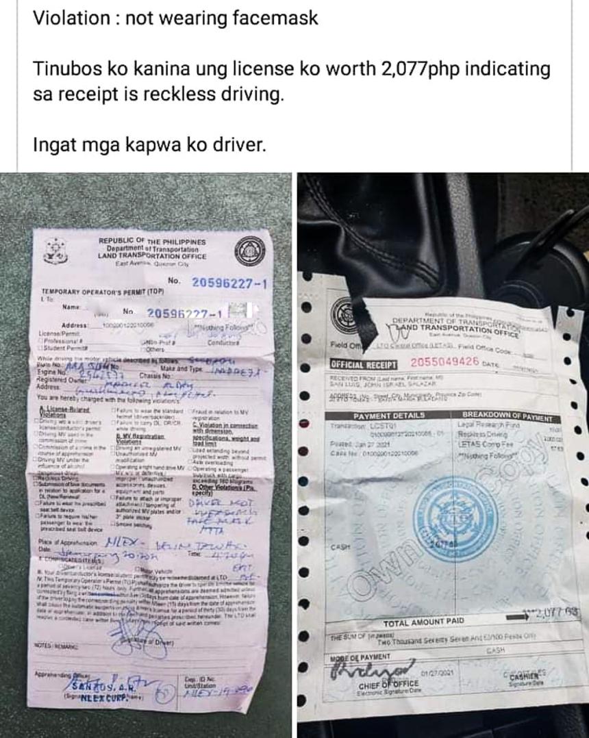 No facemask while riding is ‘reckless driving’ image