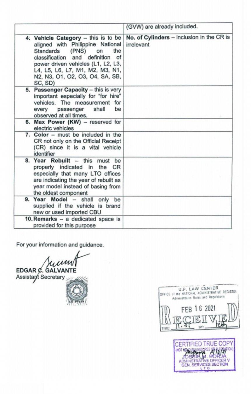 LTO shows new certificate of registration image