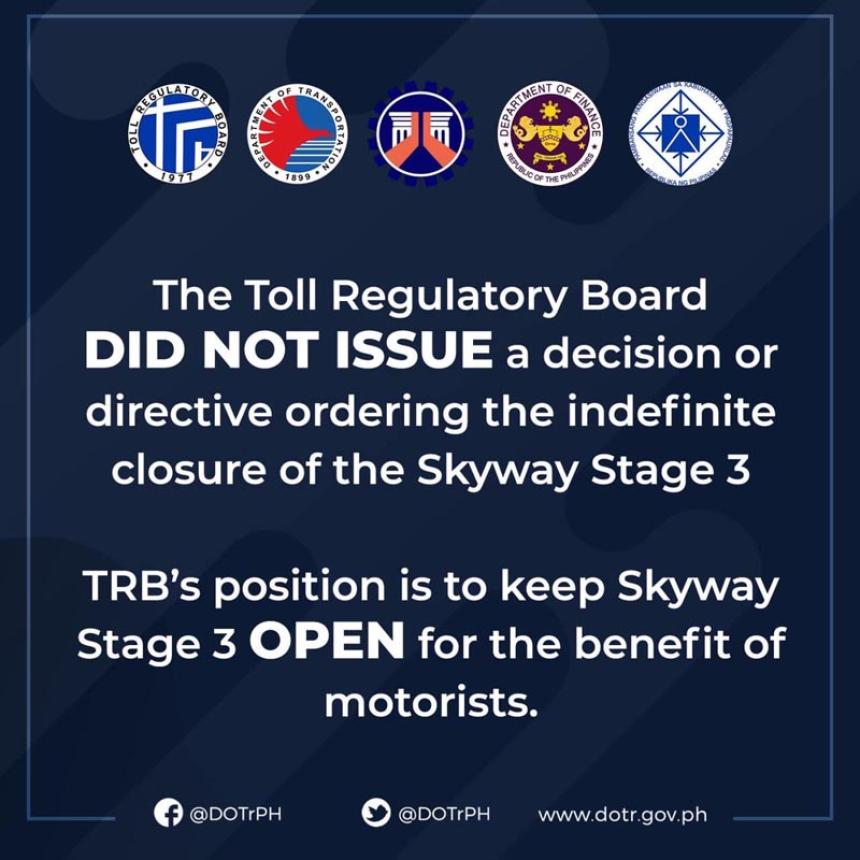 Skyway Stage 3 staying open image