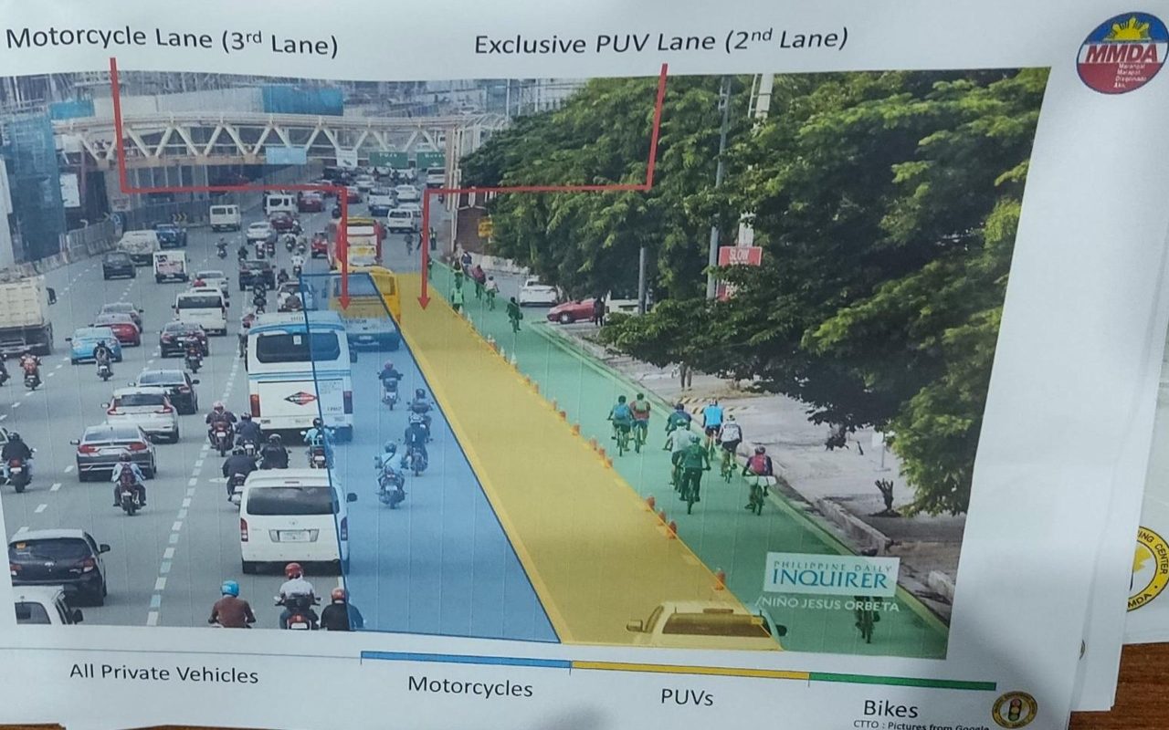 Metro Manila mayors OKs exclusive motorcycle and PUV lanes