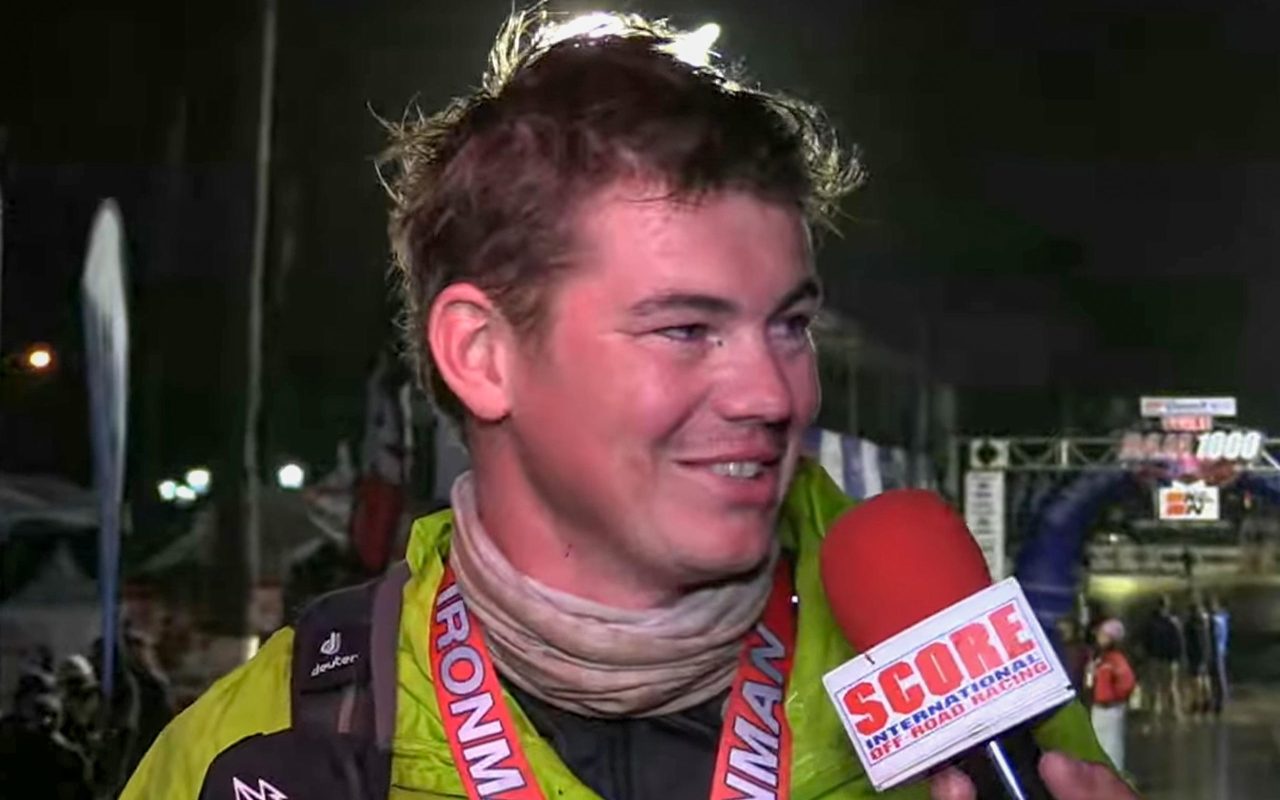 Guy on 2nd hand bike, no pit crew, finisher of Baja 2k km race