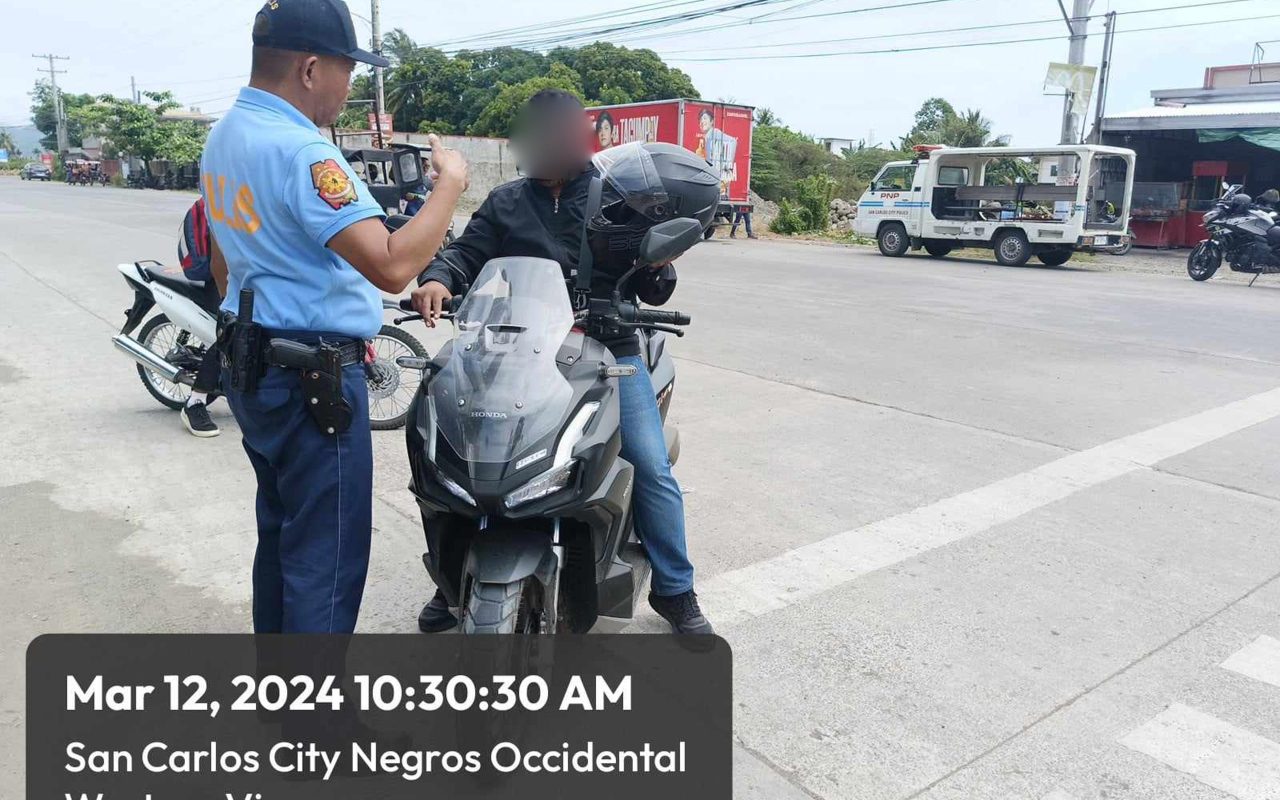 San Carlos City mayor bans use of full face helmet