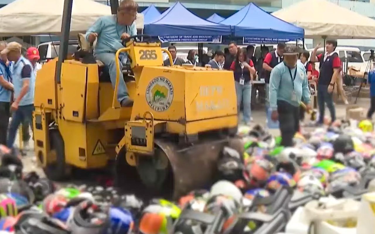 DTI destroys 635 substandard motorcycle helmets