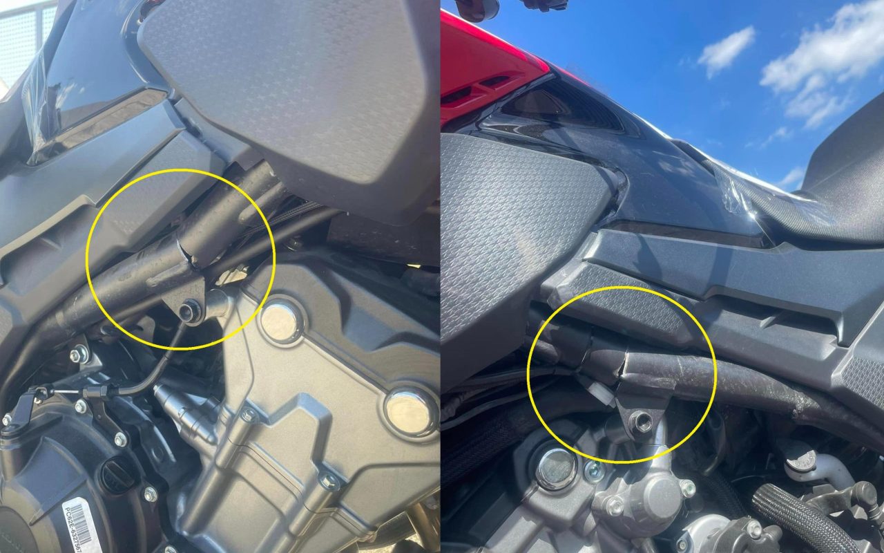 Cebu Honda CB500X rider installs crash bar, frame failed