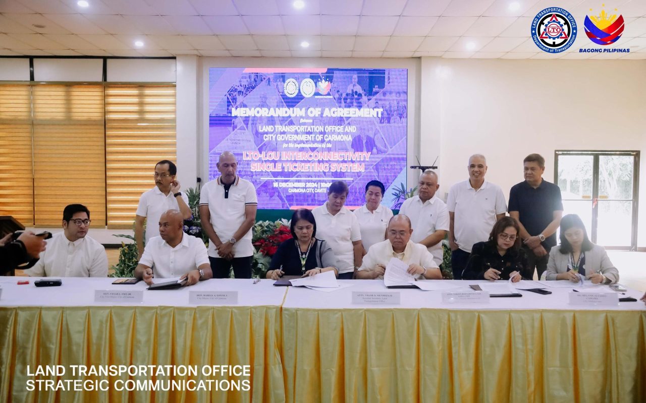 LTO and Carmona signs single ticketing and interconnectivity MOA