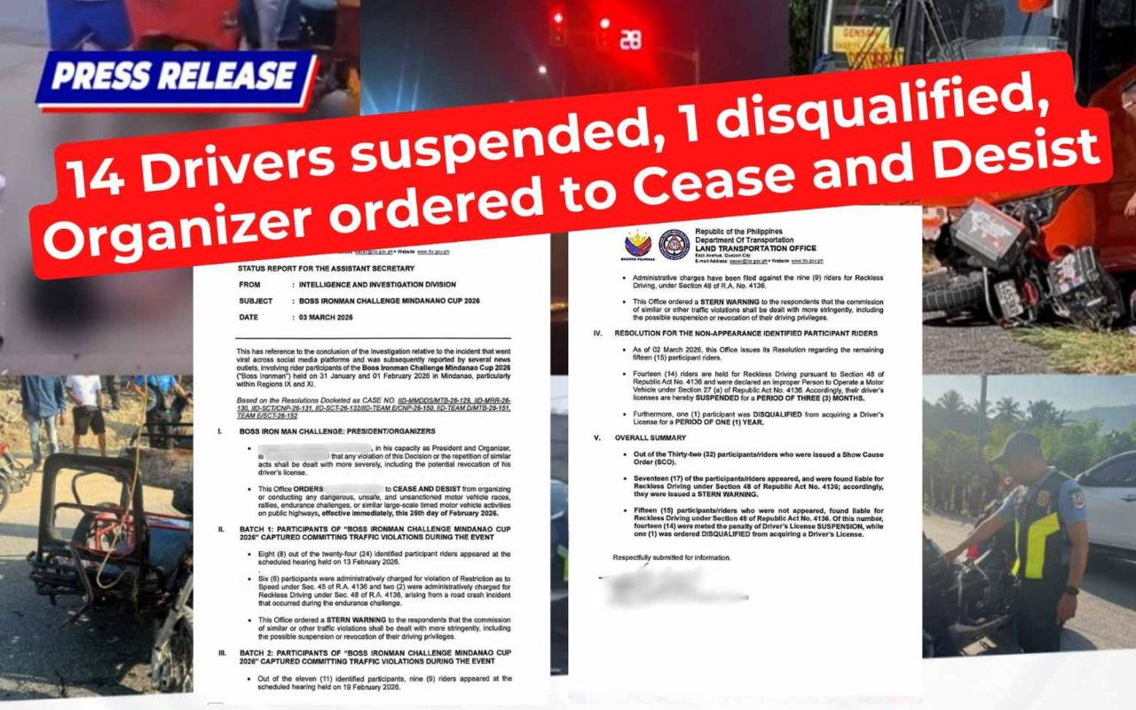 LTO to BOSS Ironman Challenge: Cease and desist