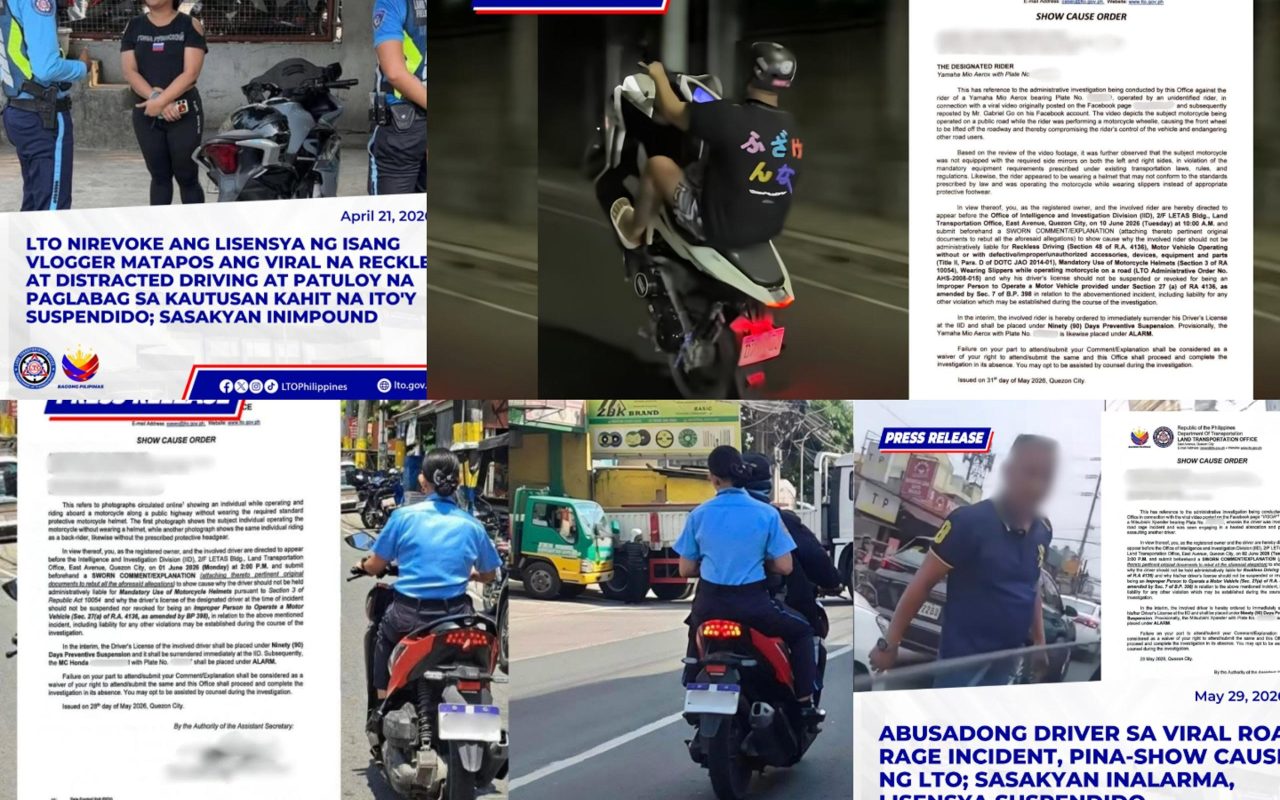 LTO: 830 driver’s licenses suspended, revoked since October ‘25