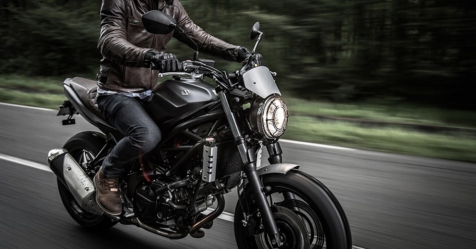 The 2017 Suzuki SV650 Scrambler on the road