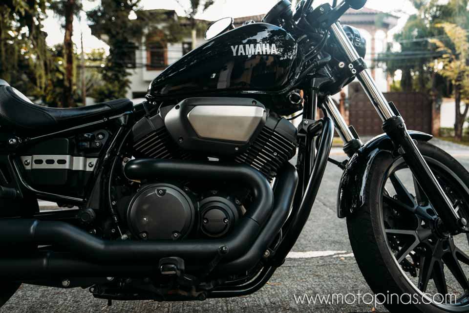 The V-Twin engine of the Yamaha Bolt
