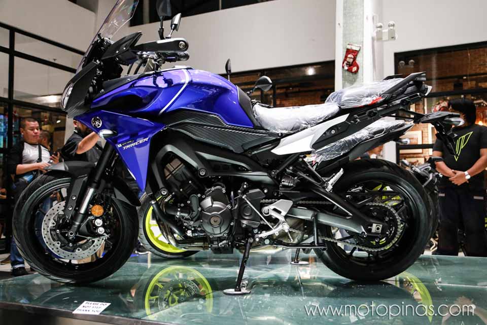 The Yamaha MT-09s three-cylinder engine producing 115 PS