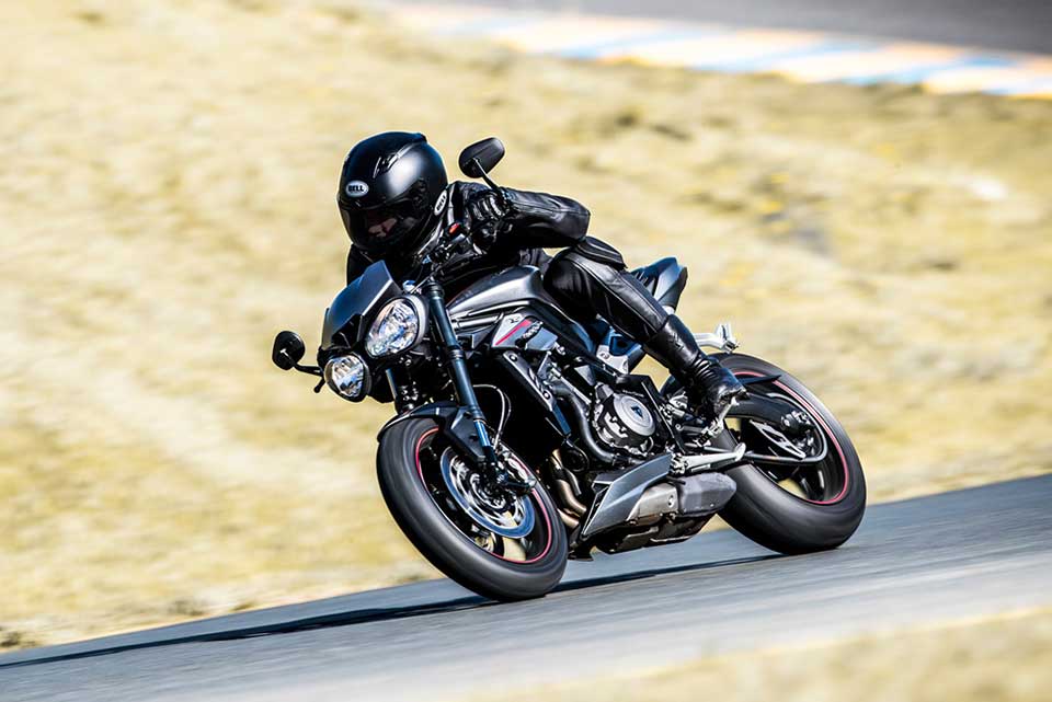 The Triumph Street Triple RS in action