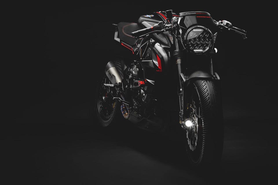 The MV Agusta Dragster Blackout's front fascia