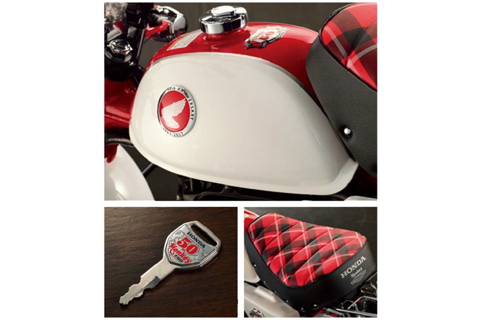 The SunBeam White special add-ons for the 50th Honda Monkey