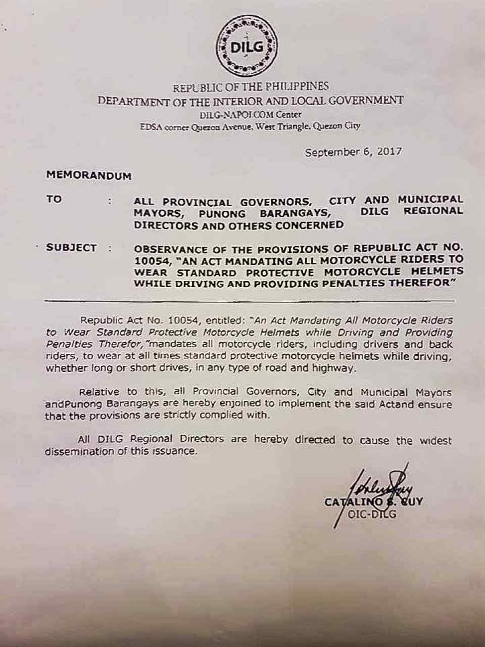 Cong. Sarmiento calls for strict enforcement of Helmet Law Cong. Sarmiento calls for strict enforcement of Helmet Law