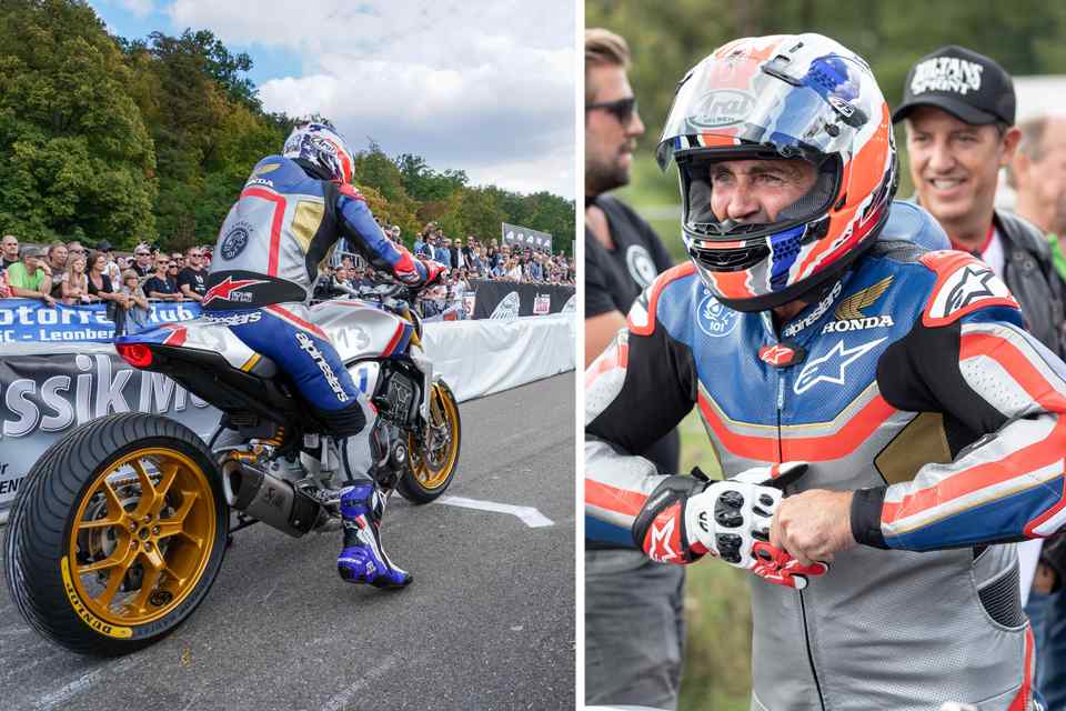 Mick Doohan just raced the HRC CB1000R on the Glemseck 1/8th mile Mick Doohan just raced the HRC CB1000R on the Glemseck 1/8th mile