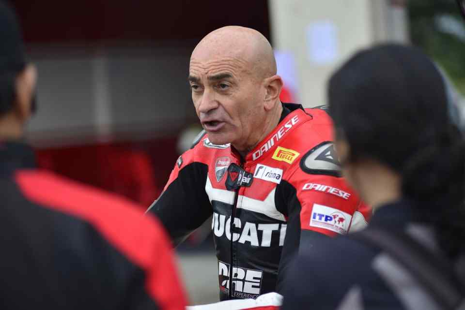 Ducati Panigale V4S unleashed at the Clark International Speedway DRE's Director Dario Marchetti giving pointers to the media before entering the racetrack