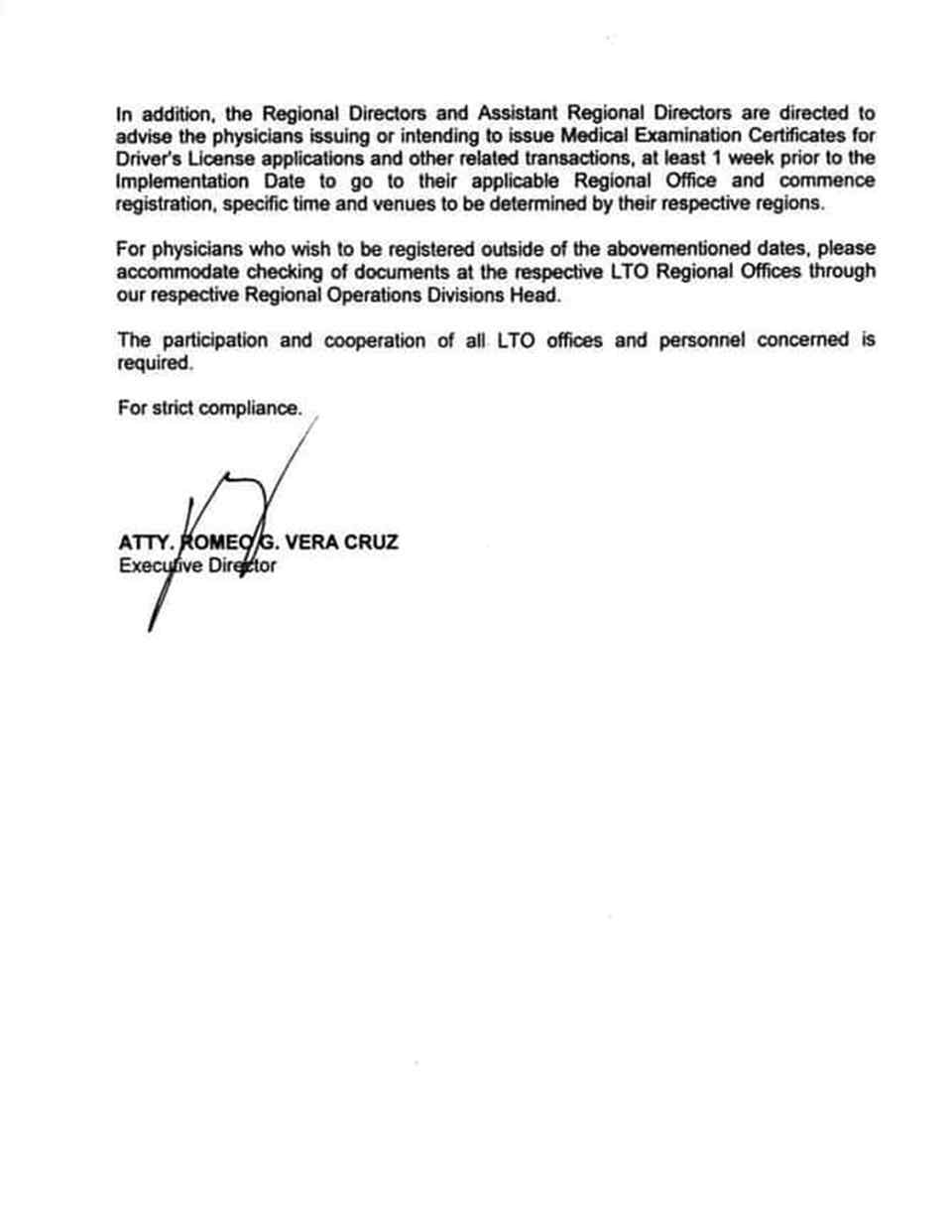 LTO’s ‘medical’, certificates done online for new and renewal of DL LTO’s ‘medical’, certificates done online for new and renewal of DL