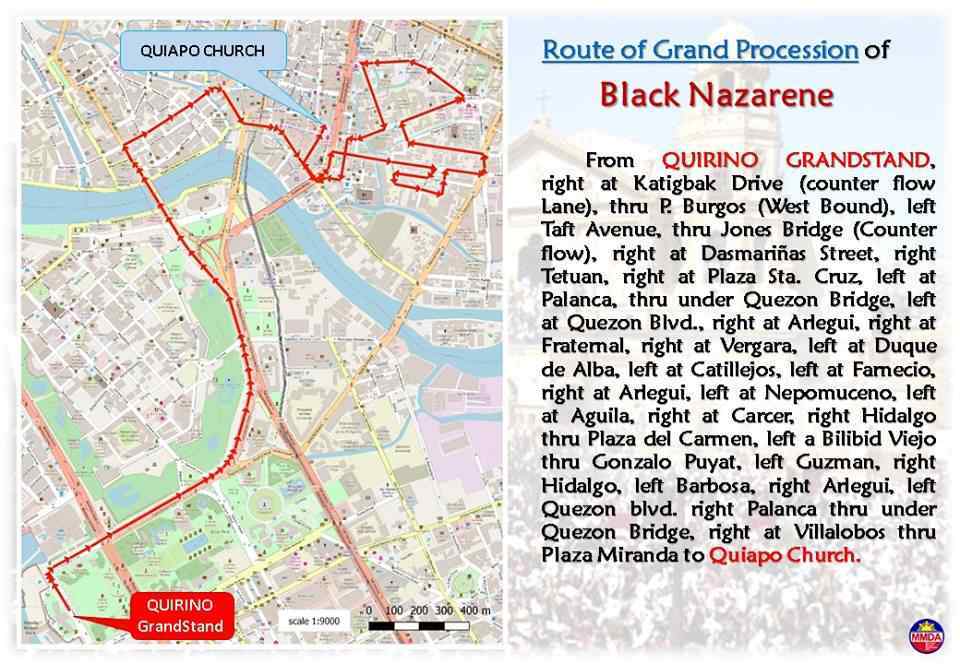 Motorists are advised to take alternate routes for the annual Translacion Motorists are advised to take alternate routes for the annual Translacion