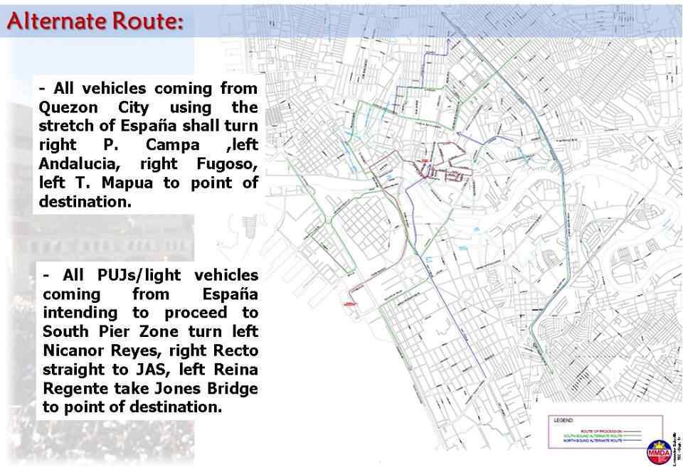 Motorists are advised to take alternate routes for the annual Translacion Motorists are advised to take alternate routes for the annual Translacion
