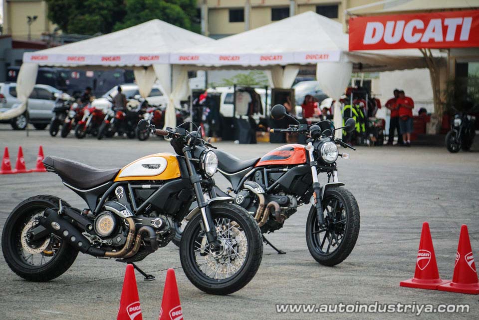 Ducati Scramblers on the DRE course