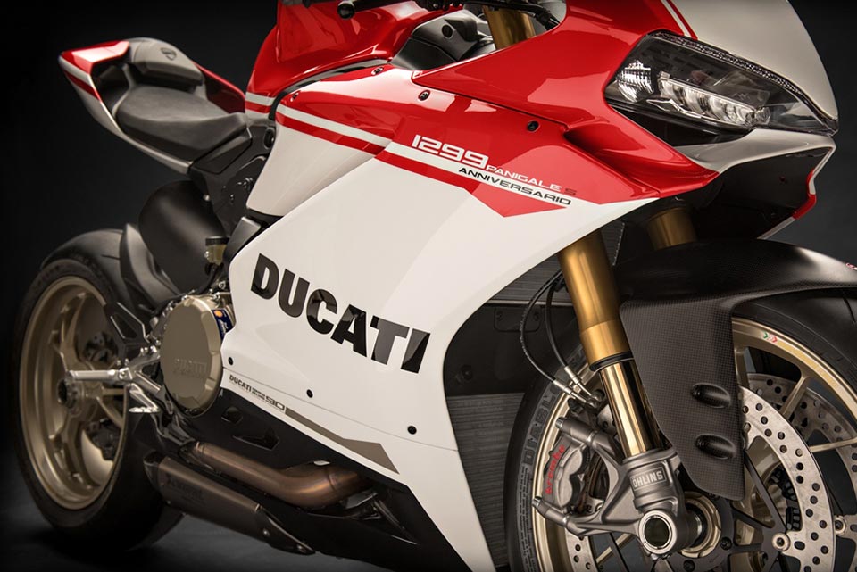 Closeup of the Ducati 1299 Panigale S Anniversario
