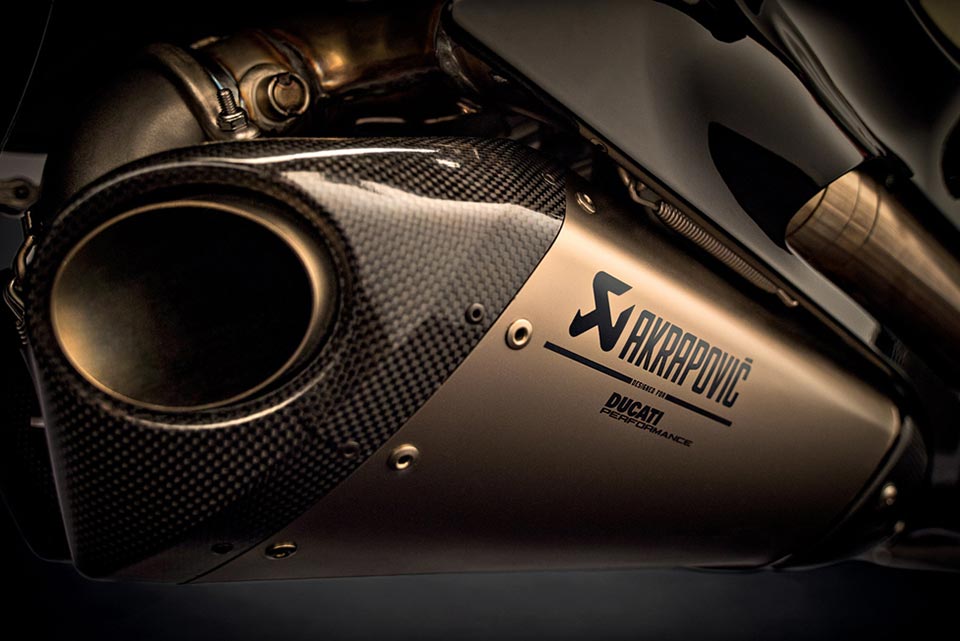 The exhaust of the limited-run 1299 Panigale S Anniversario