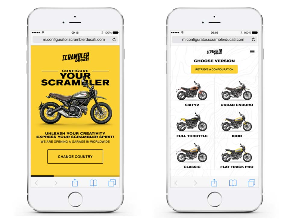 Ducati Scrambler configurator