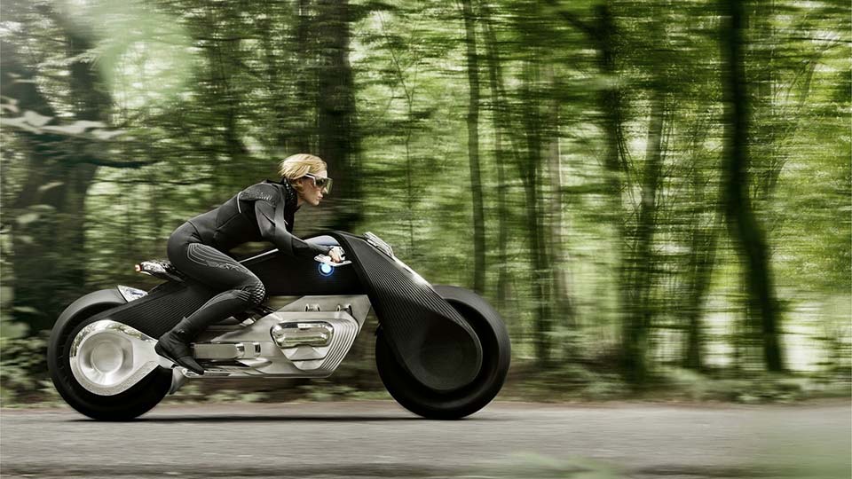 The side profile of the BMW Motorrad Vision Next 100 concept