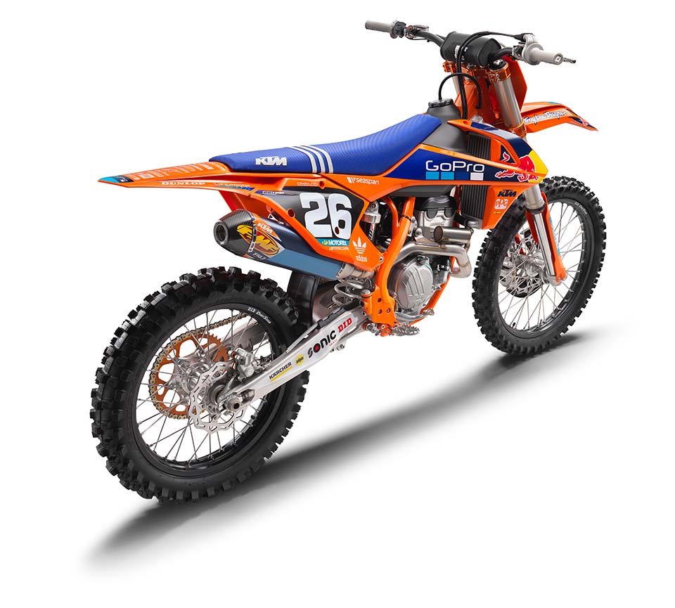 A look at the rear of the KTM SX-F Factory Edition